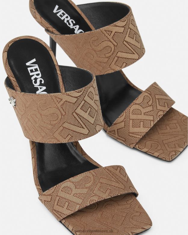 topánka X8X8P439 Versace celoplošné vysoké podpätky mules hnedá ženy