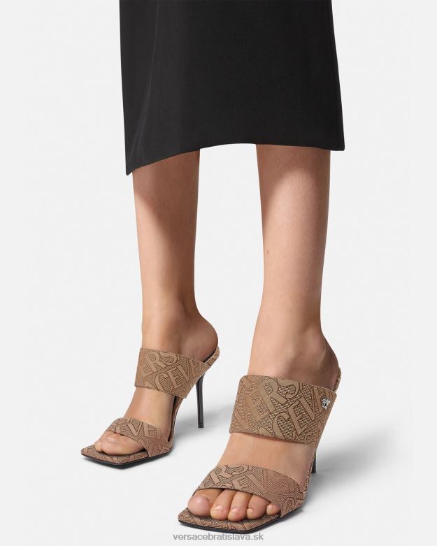 topánka X8X8P439 Versace celoplošné vysoké podpätky mules hnedá ženy
