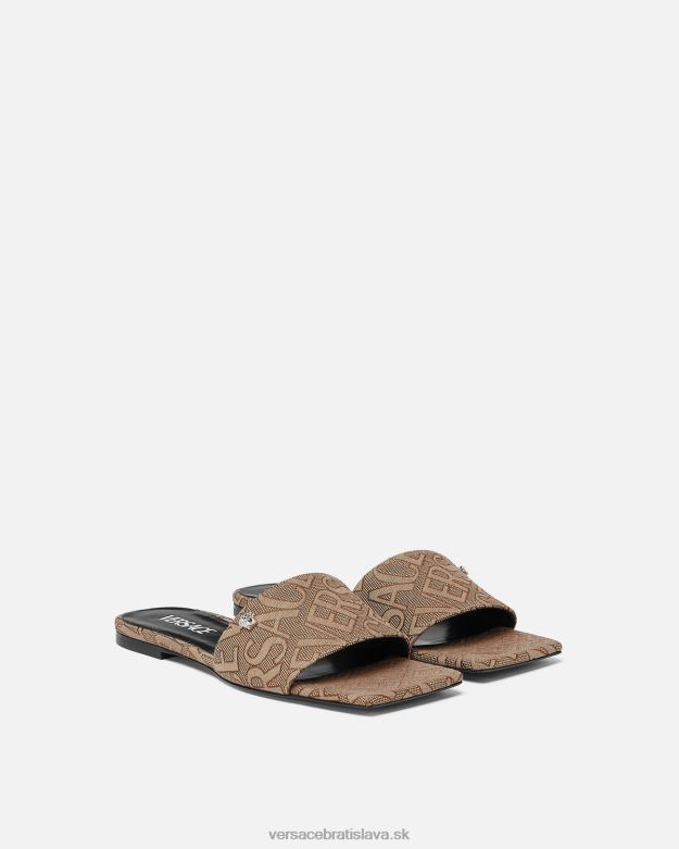 topánka X8X8P451 Versace celoplošné ploché sandále hnedá ženy