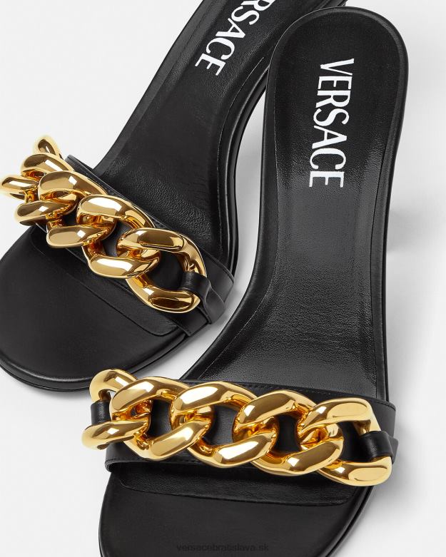 topánka X8X8P461 Versace retiazkové sandále na strednom opätku čierna ženy