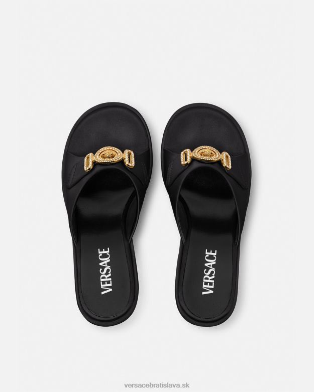 topánka X8X8P469 Versace medusa biggie krištáľové muly čierna ženy