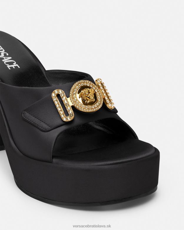 topánka X8X8P469 Versace medusa biggie krištáľové muly čierna ženy