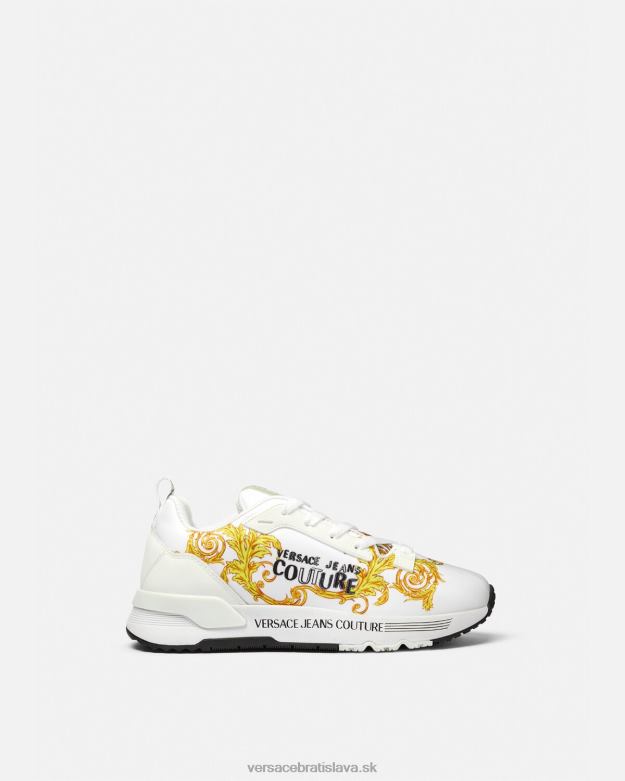 topánka X8X8P2279 Versace dynamické tenisky s logom couture zlatá a biela ženy