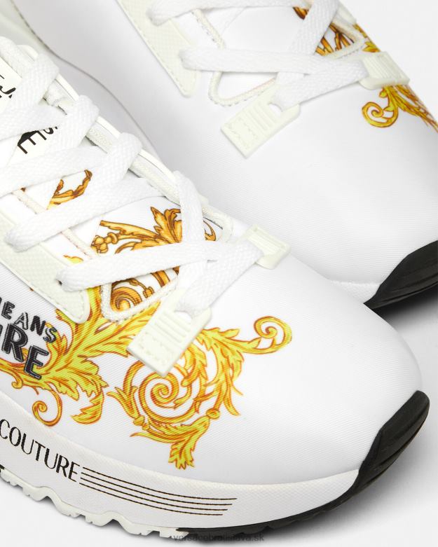 topánka X8X8P2279 Versace dynamické tenisky s logom couture zlatá a biela ženy