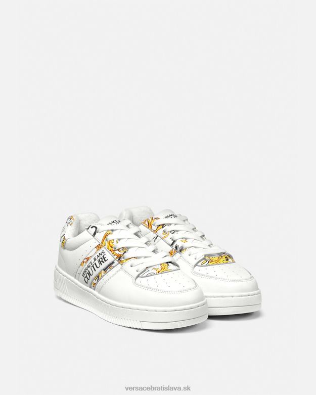 topánka X8X8P2295 Versace logo brush couture tenisky meyssa zlatá a biela ženy