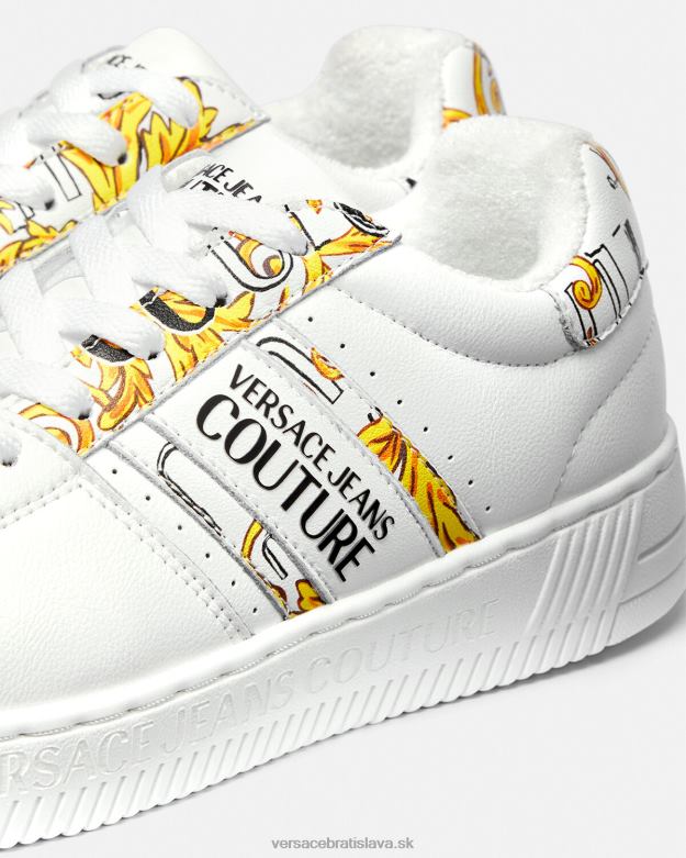 topánka X8X8P2295 Versace logo brush couture tenisky meyssa zlatá a biela ženy