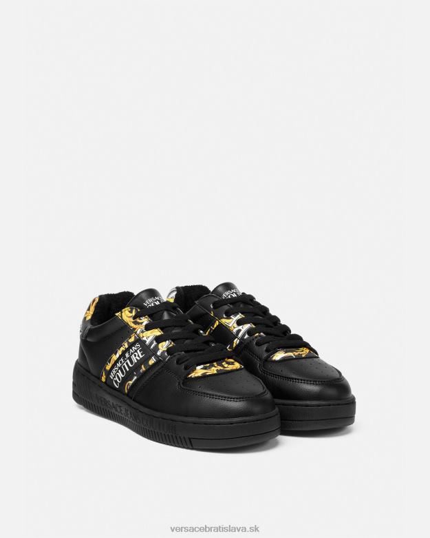 topánka X8X8P2296 Versace logo brush couture tenisky meyssa čierne zlato ženy