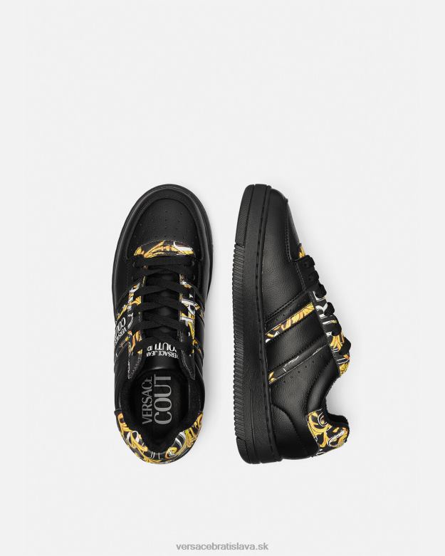 topánka X8X8P2296 Versace logo brush couture tenisky meyssa čierne zlato ženy
